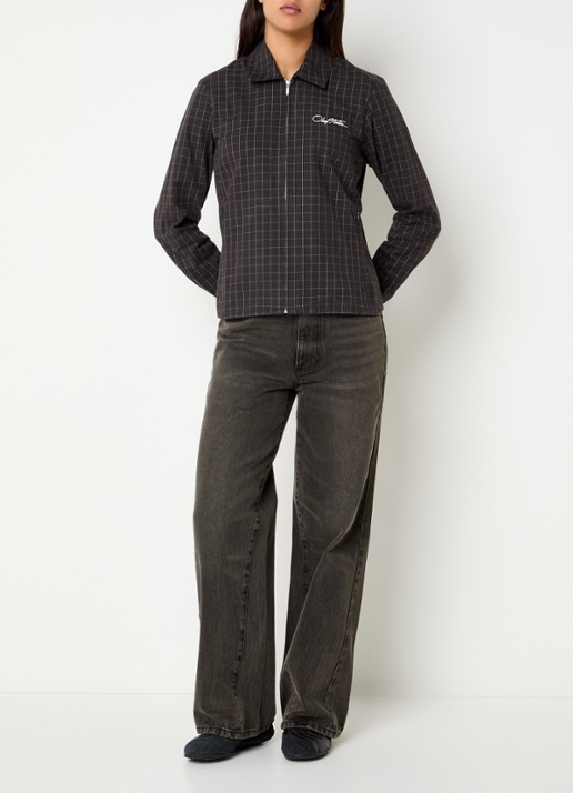 Obey Dana jack met ritszakken - voorkant 3 antraciet