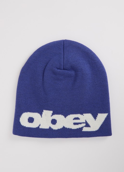Obey Delta muts met logo - voorkant kobaltblauw