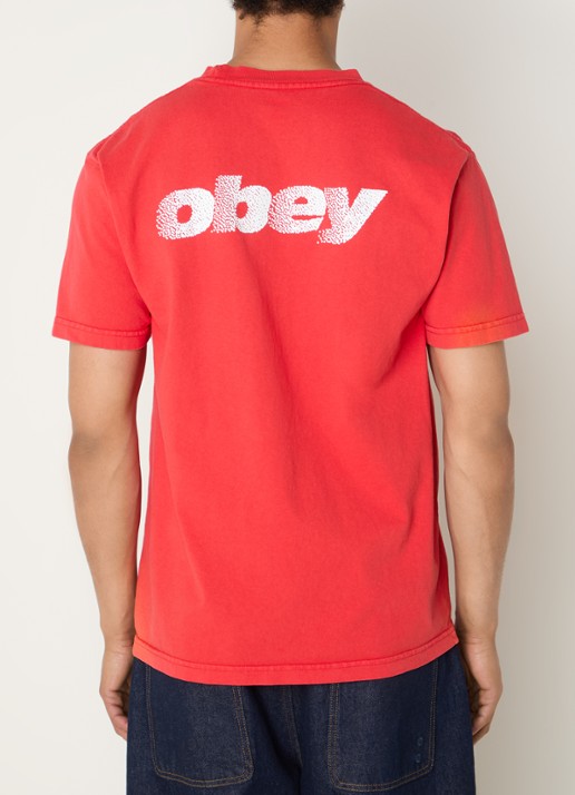 Obey Diffusion T-shirt met logo- en backprint
