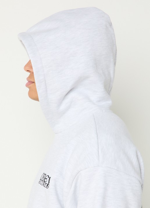 Obey Disorder hoodie met logo- en backprint - detail 5 grijsmele