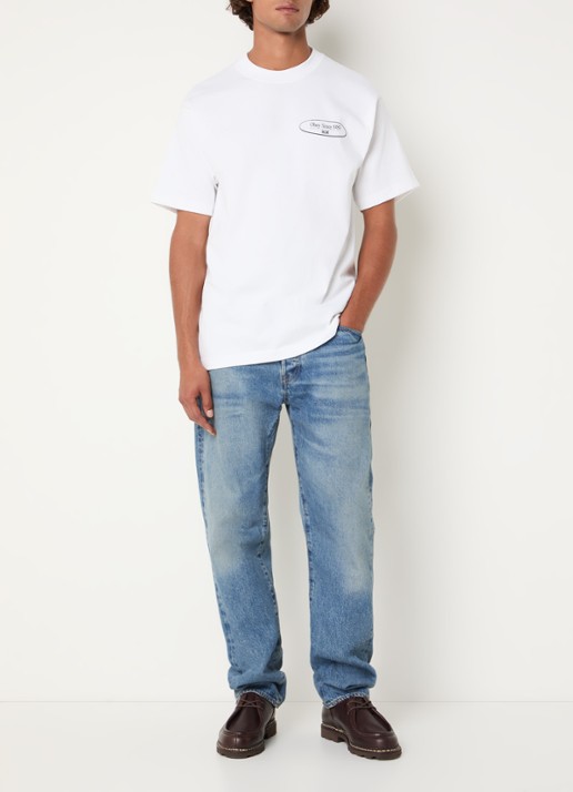 Obey Disruption T-shirt met logo- en backprint - voorkant 3 wit