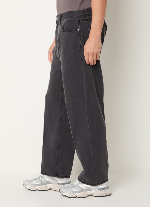 Obey Emerson straight leg jeans met gekleurde wassing - detail 2 antraciet