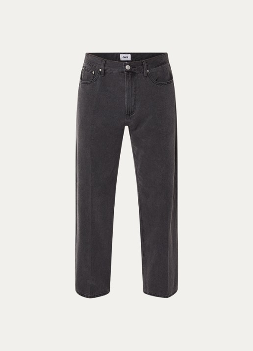 Obey Emerson straight leg jeans met gekleurde wassing - voorkant 4 antraciet