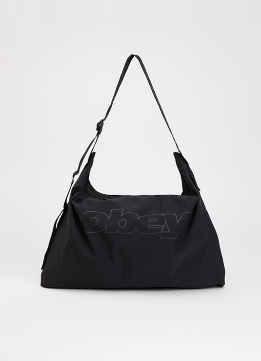 Obey Explorer crossbodytas met logo - voorkant 5 zwart