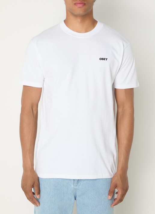 Obey Icon 89 T-shirt met logo- en backprint - achterkant wit