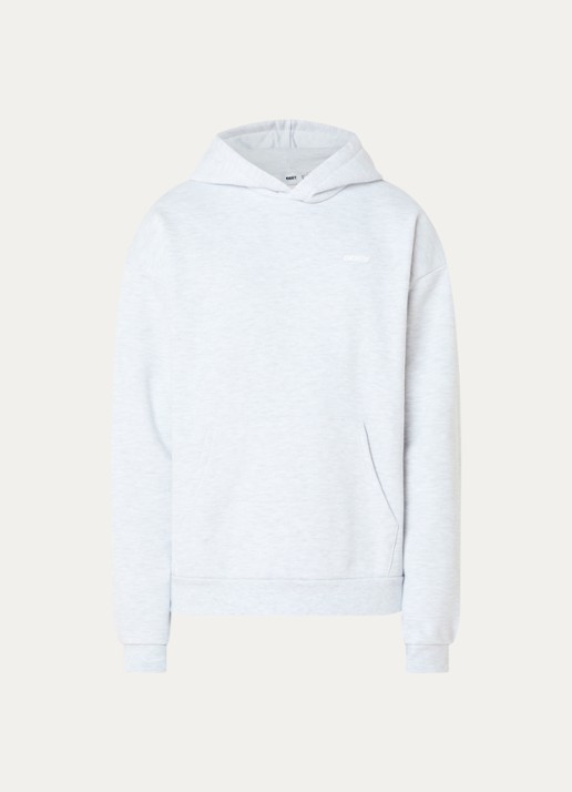 Obey Intercontinental hoodie met logo- en backprint - voorkant 2 grijsmele