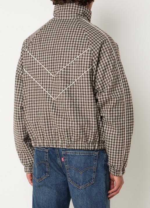 Obey Leisure gewatteerd jack in wolblend met ruitdessin - achterkant 4 beige