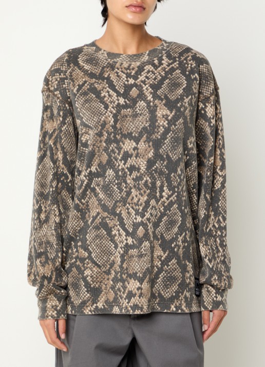 Obey Longsleeve met slangenprint en structuur