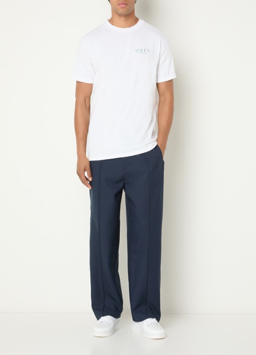 Obey Loose fit pantalon met steekzakken - voorkant 5 donkerblauw