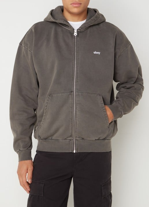 Obey Lowercase sweatvest met logoborduring