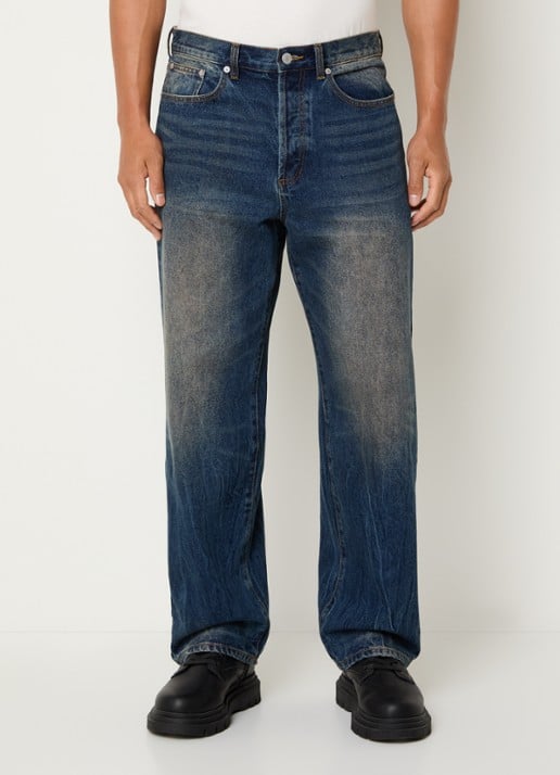 Obey Mid waist straight leg jeans met medium wassing - detail 3 indigo