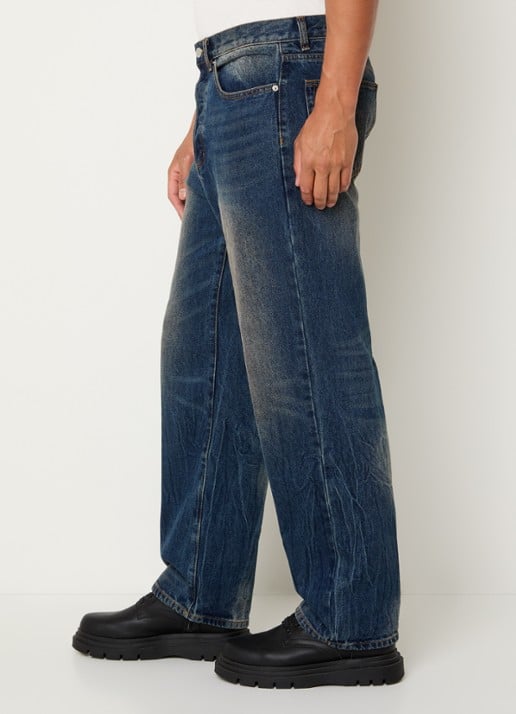 Obey Mid waist straight leg jeans met medium wassing - detail 4 indigo