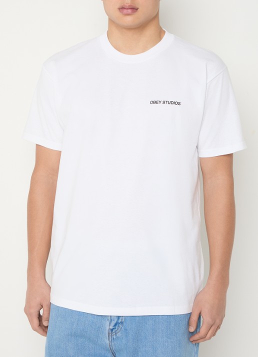 Obey Moves Of Life T-shirt met logo- en backprint - achterkant 2 wit