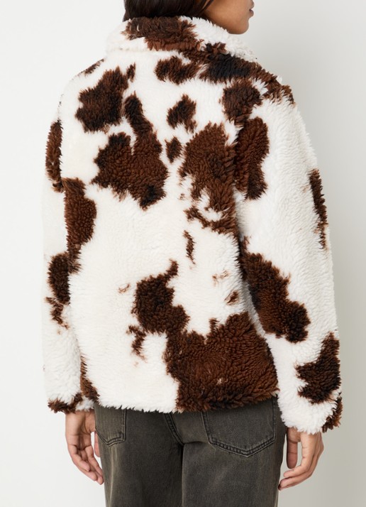 Obey Nolie jas van teddy met steekzakken - achterkant 2 wit