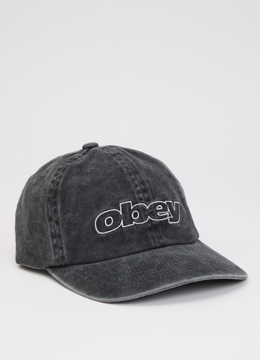 Obey Pigment Outline Delta pet met logoborduring