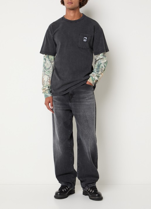 Obey Post longsleeve met camouflageprint - voorkant 3 zwart