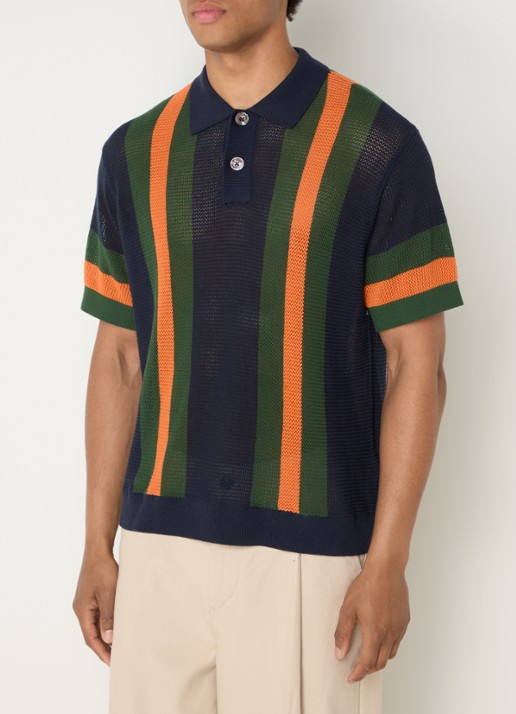 Obey Regular fit polo met streepprint