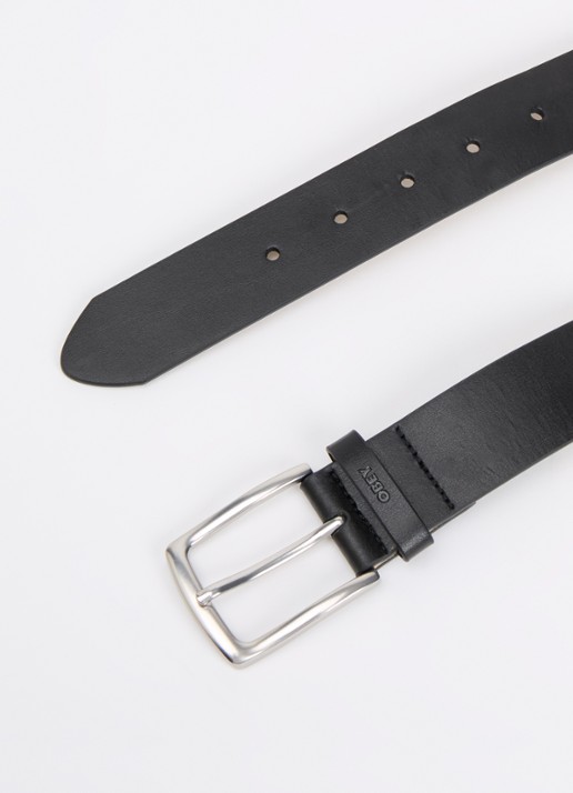 Obey Riem van leer met studs - detail 2 zwart