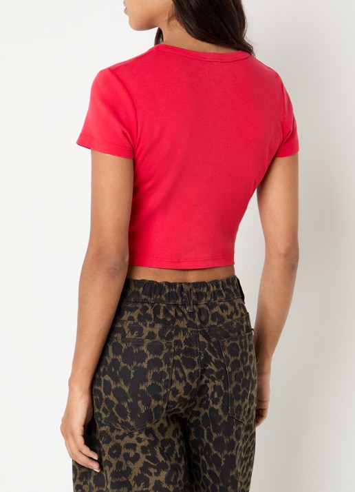 Obey Scripty T-shirt met logo - achterkant 4 rood