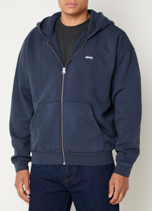 Obey Sweatvest met logo en steekzakken