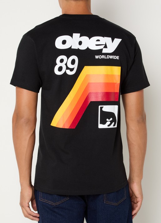 Obey T-shirt met logo en backprint