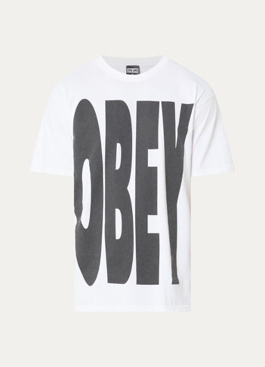Obey T-shirt met logoprint - voorkant 3 wit