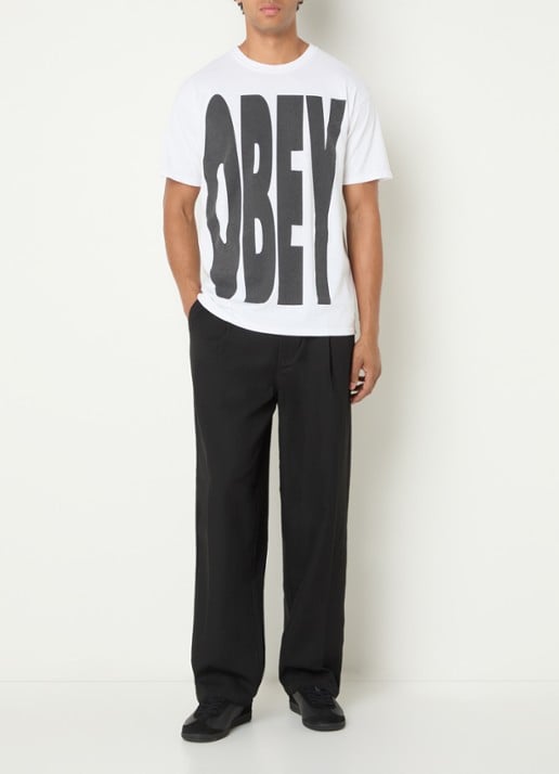 Obey T-shirt met logoprint - voorkant 4 wit