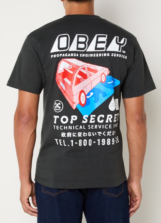 Obey Top Secret T-shirt met front- en backprint