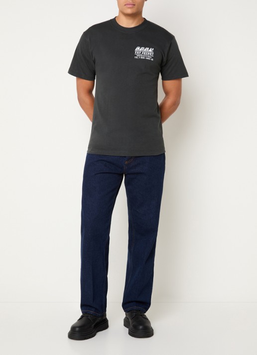 Obey Top Secret T-shirt met front- en backprint - voorkant 3 antraciet