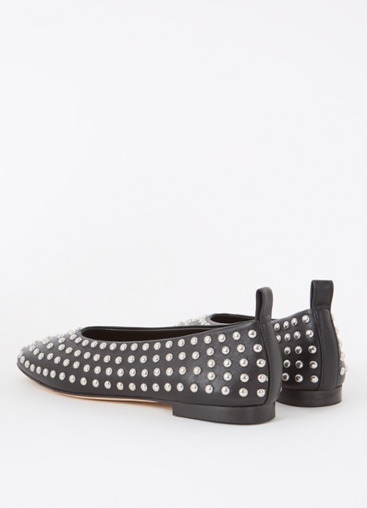 Odare Alba ballerina van leer met studs - achterkant 5 zwart