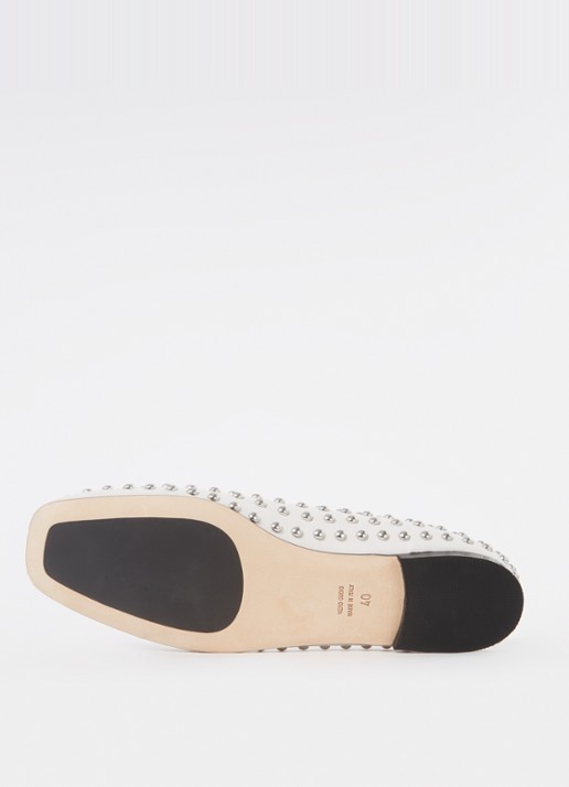 Odare Alba ballerina van leer met studs - detail 3 gebroken wit