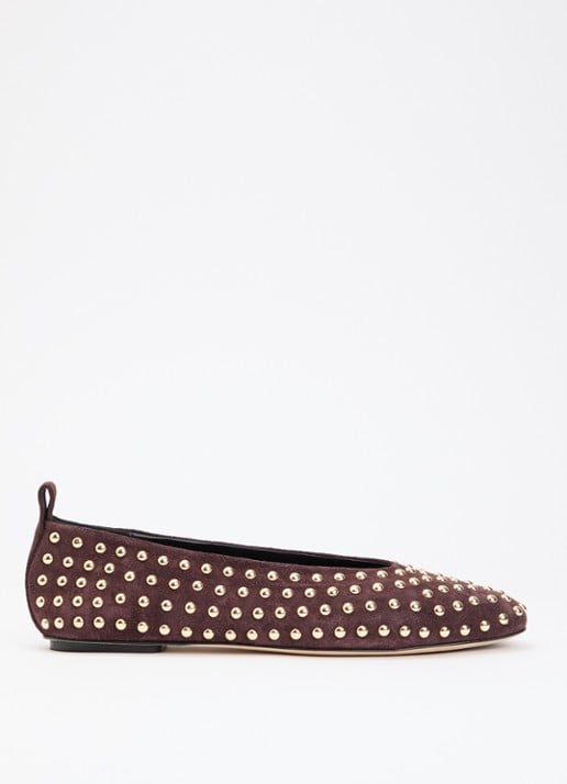 Odare Alba Sensory ballerina van suède met studs
