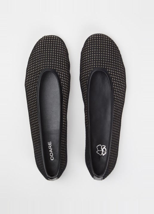 Odare Nora ballerina van mesh met details van leer - detail 4 zwart