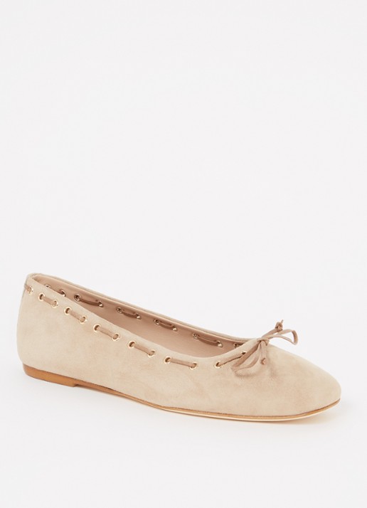 Odare Tarifa ballerina van suède met strikdetail - voorkant 5 groen