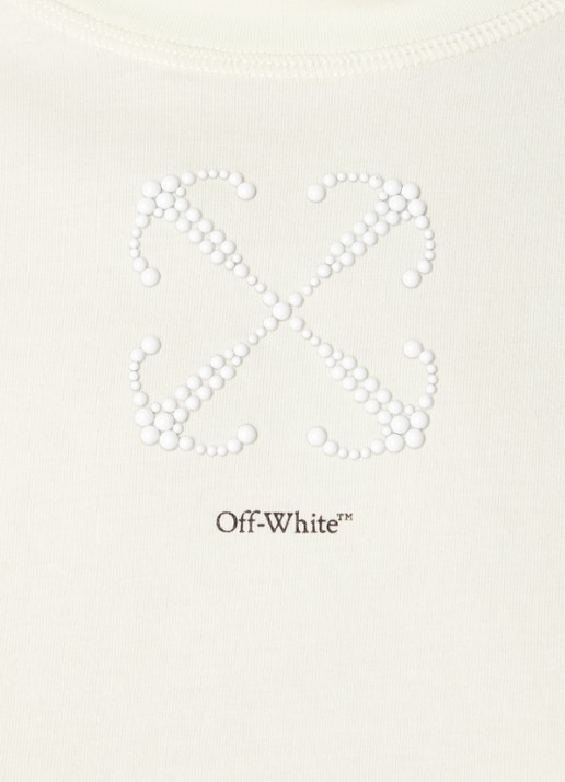 Off-White Arrow cropped T-shirt met logo - detail 3 ivoor