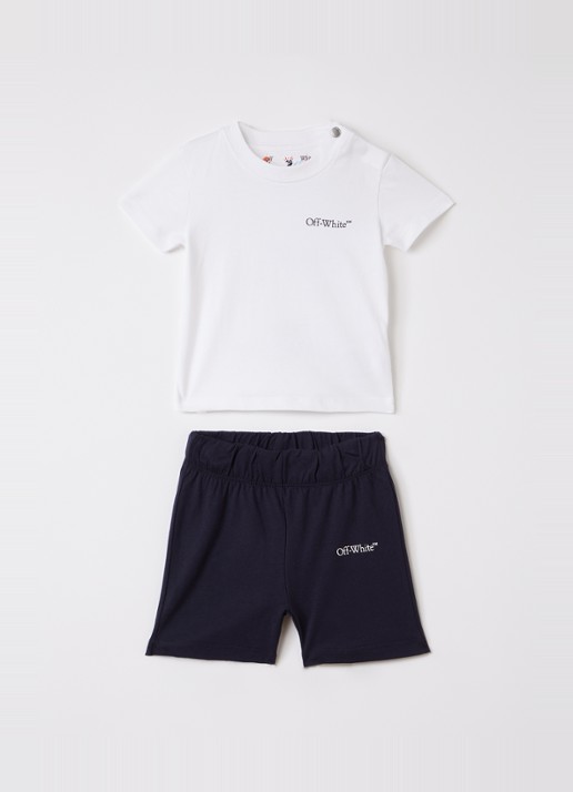 Off-White Arrow set van T-shirt met korte broek