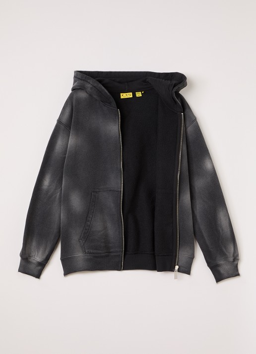 Off-White Arrow Spray vest met logo- en backprint - voorkant 3 antraciet