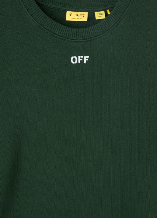 Off-White Arrow sweater met logo- en backprint - detail donkergroen