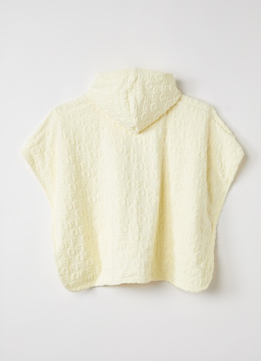 Off-White Badcape van badstof - voorkant 3 beige