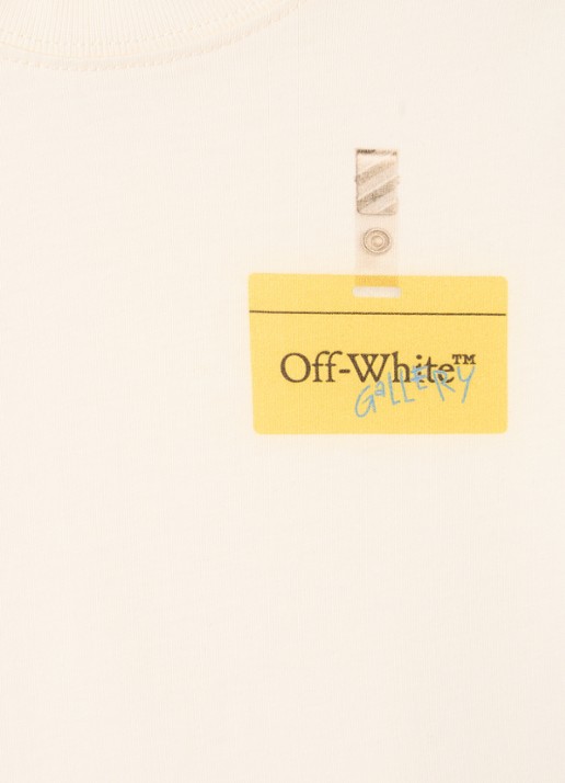 Off-White Badge Gallery longsleeve met logoprint - detail beige