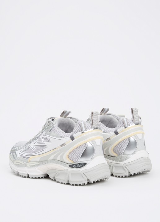 Off-White Be Right Back sneaker met mesh details - achterkant zilver