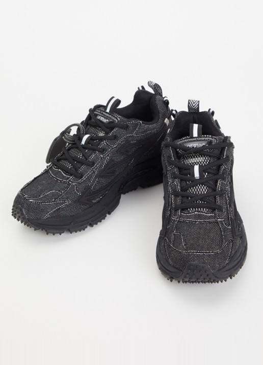 Off-White Be Right Back sneaker van denim - detail zwart