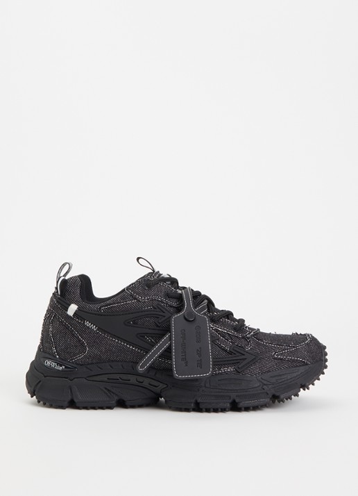 Off-White Be Right Back sneaker van denim - voorkant 6 zwart