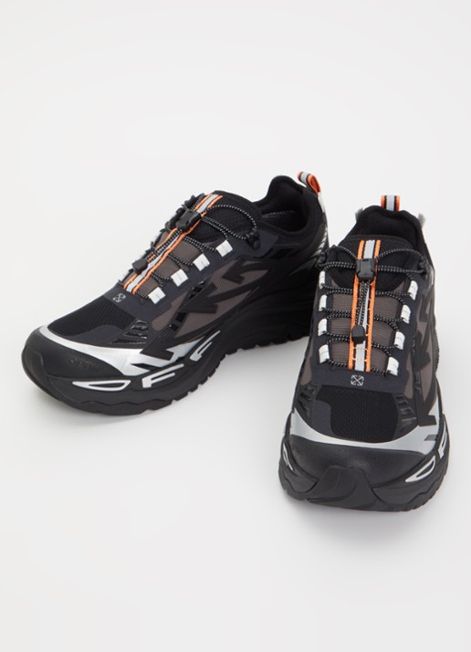 Off-White Be Right Back Trail sneaker van mesh met metallic details - detail zwart