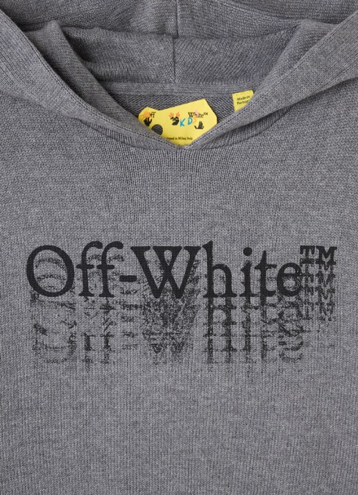 Off-White Big Bookish Stamp fijngebreide trui met capuchon en ingebreid logo - detail 3 donkergrijs