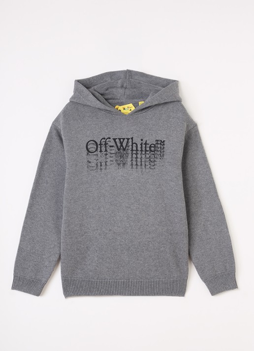 Off-White Big Bookish Stamp fijngebreide trui met capuchon en ingebreid logo