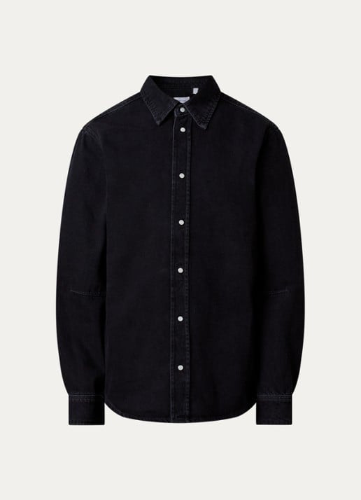 Off-White Bookish comfort fit overhemd van denim - voorkant 2 zwart