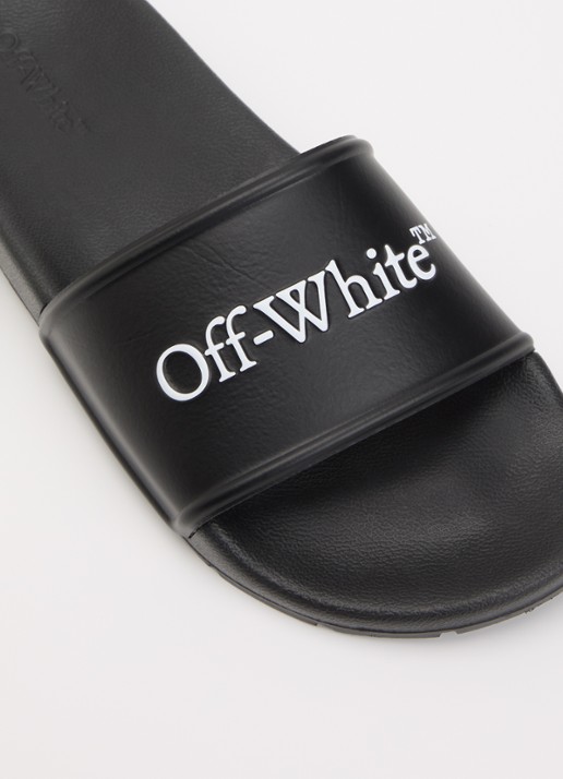 Off-White Bookish slipper met logo - detail 6 zwart