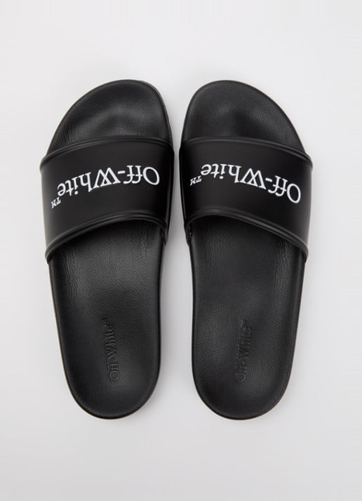 Off-White Bookish slipper met logo - detail 3 zwart