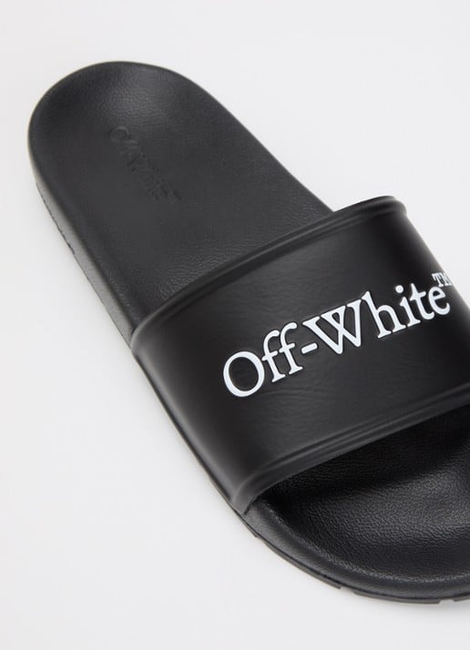 Off-White Bookish slipper met logo - detail 5 zwart